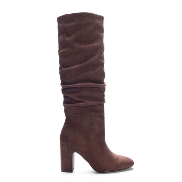 New Chinese Laundry Kipton Knee High tall brown high heeled suede Boot size 8.5 - Picture 1 of 6